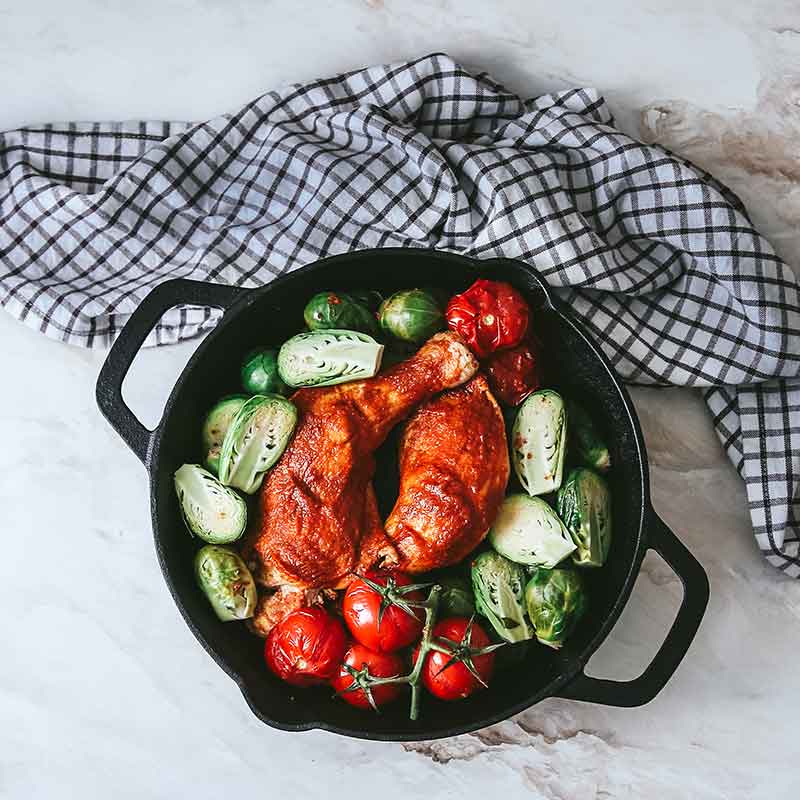 Saffron and Tomato Chicken with Brussel Sprouts Cuisinart