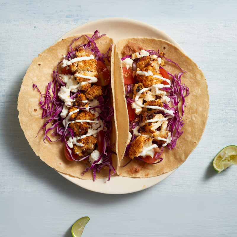 roasted cauliflower tacos with lime crema | Cuisinart